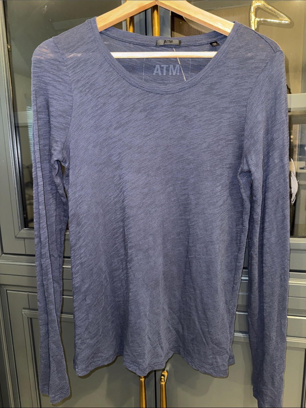 ATM Anthony Thomas Melillo Slate Blue Long Sleeve Tee